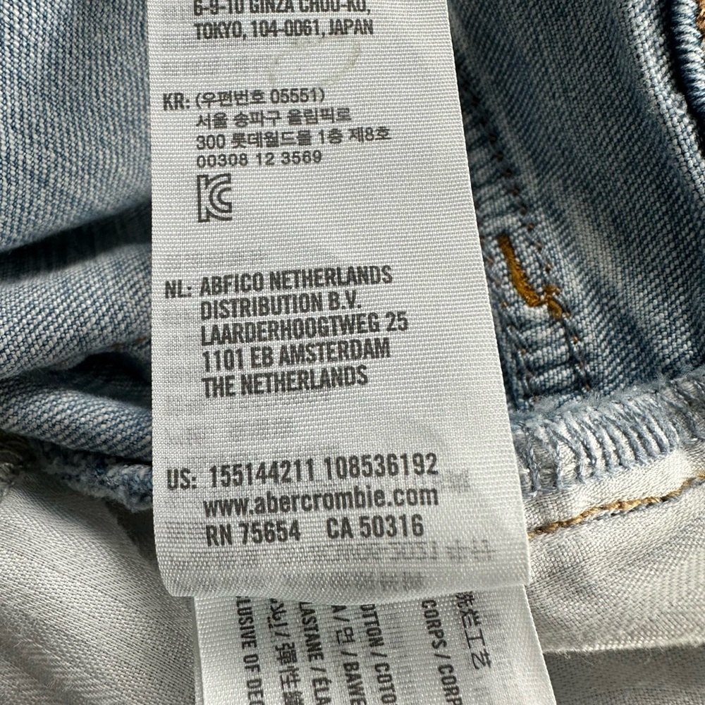 Abercrombie Distressed Curve Love Ankle Straight Ultra High Rise Jeans Sz 31 - Picture 10 of 11